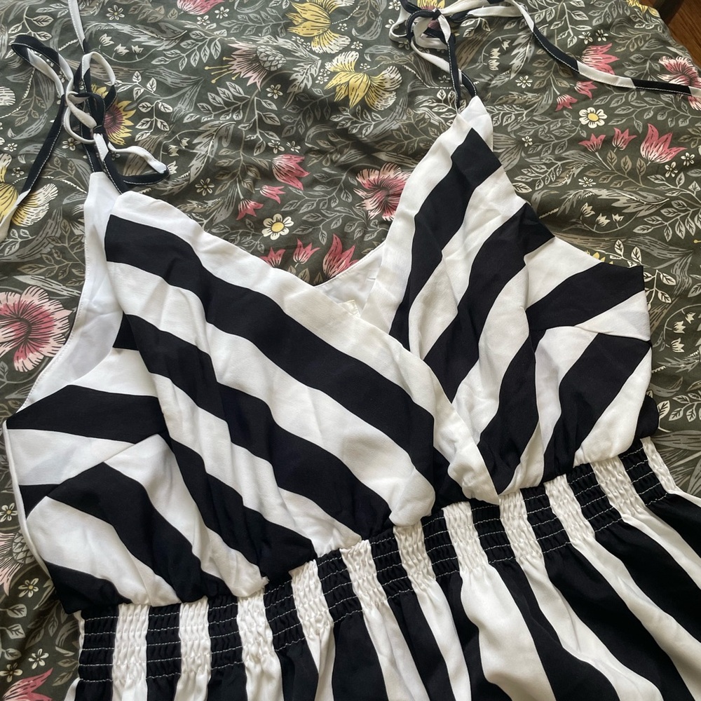 🖤NWT Astra Signature Black and White Striped Maxi Dress Plus Size XXXL